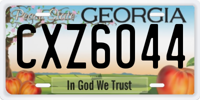 GA license plate CXZ6044
