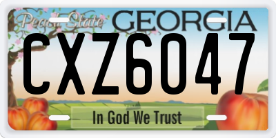 GA license plate CXZ6047
