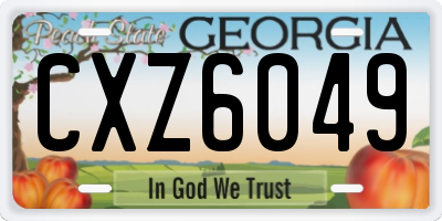 GA license plate CXZ6049