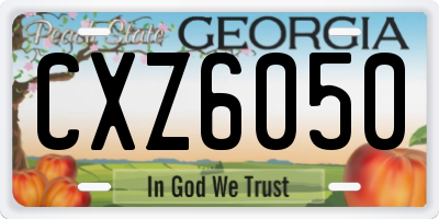GA license plate CXZ6050