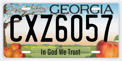 GA license plate CXZ6057