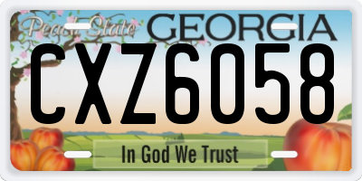 GA license plate CXZ6058