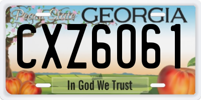 GA license plate CXZ6061