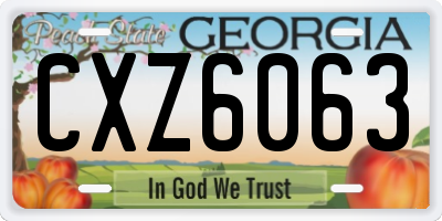 GA license plate CXZ6063