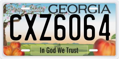 GA license plate CXZ6064