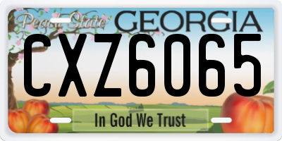 GA license plate CXZ6065