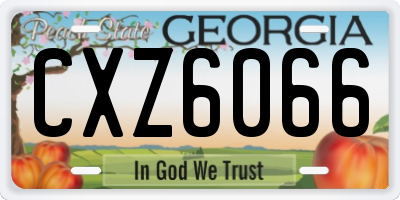 GA license plate CXZ6066
