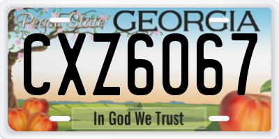 GA license plate CXZ6067