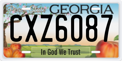 GA license plate CXZ6087
