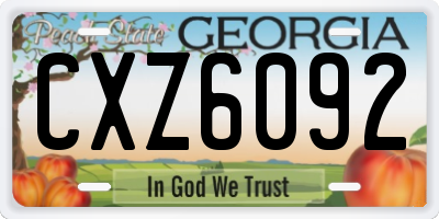 GA license plate CXZ6092