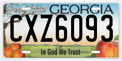 GA license plate CXZ6093