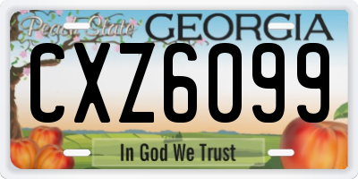 GA license plate CXZ6099