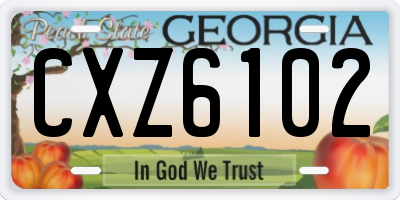 GA license plate CXZ6102