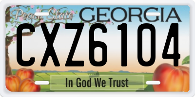 GA license plate CXZ6104