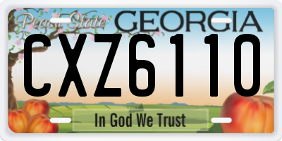 GA license plate CXZ6110