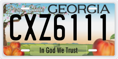 GA license plate CXZ6111