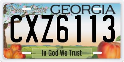 GA license plate CXZ6113