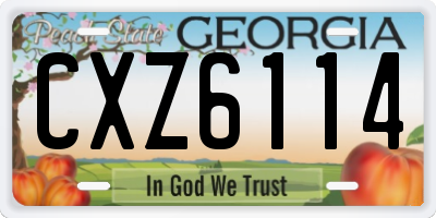 GA license plate CXZ6114