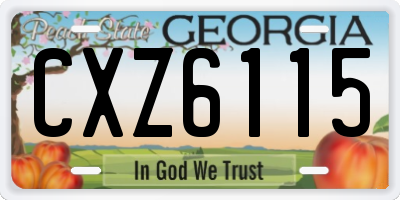 GA license plate CXZ6115