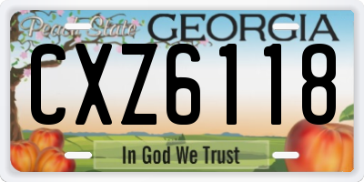 GA license plate CXZ6118
