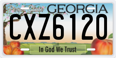GA license plate CXZ6120