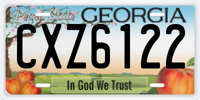 GA license plate CXZ6122