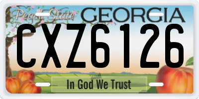 GA license plate CXZ6126