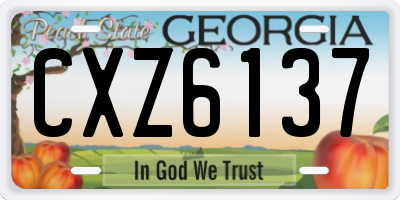 GA license plate CXZ6137