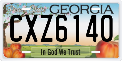 GA license plate CXZ6140