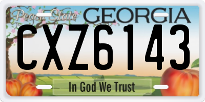 GA license plate CXZ6143