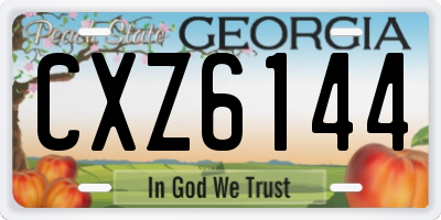 GA license plate CXZ6144