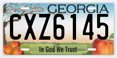GA license plate CXZ6145