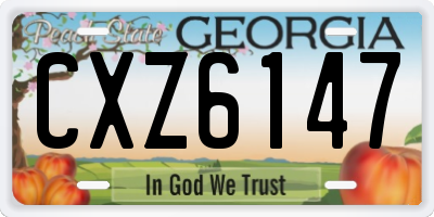 GA license plate CXZ6147