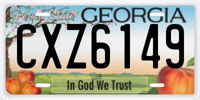 GA license plate CXZ6149
