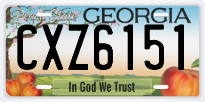 GA license plate CXZ6151