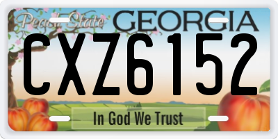 GA license plate CXZ6152