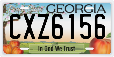 GA license plate CXZ6156