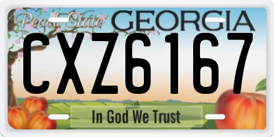 GA license plate CXZ6167