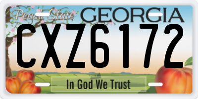 GA license plate CXZ6172