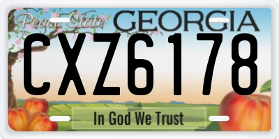 GA license plate CXZ6178