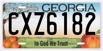 GA license plate CXZ6182
