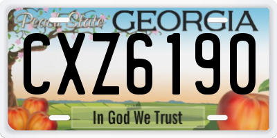 GA license plate CXZ6190