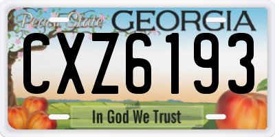 GA license plate CXZ6193