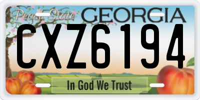 GA license plate CXZ6194