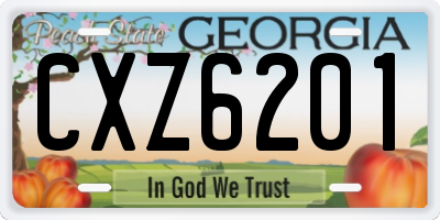 GA license plate CXZ6201