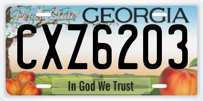 GA license plate CXZ6203