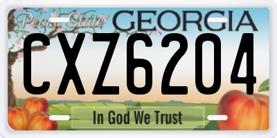 GA license plate CXZ6204