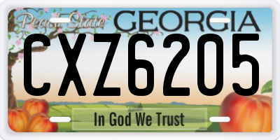 GA license plate CXZ6205