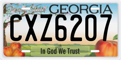 GA license plate CXZ6207
