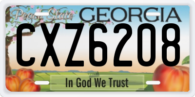 GA license plate CXZ6208